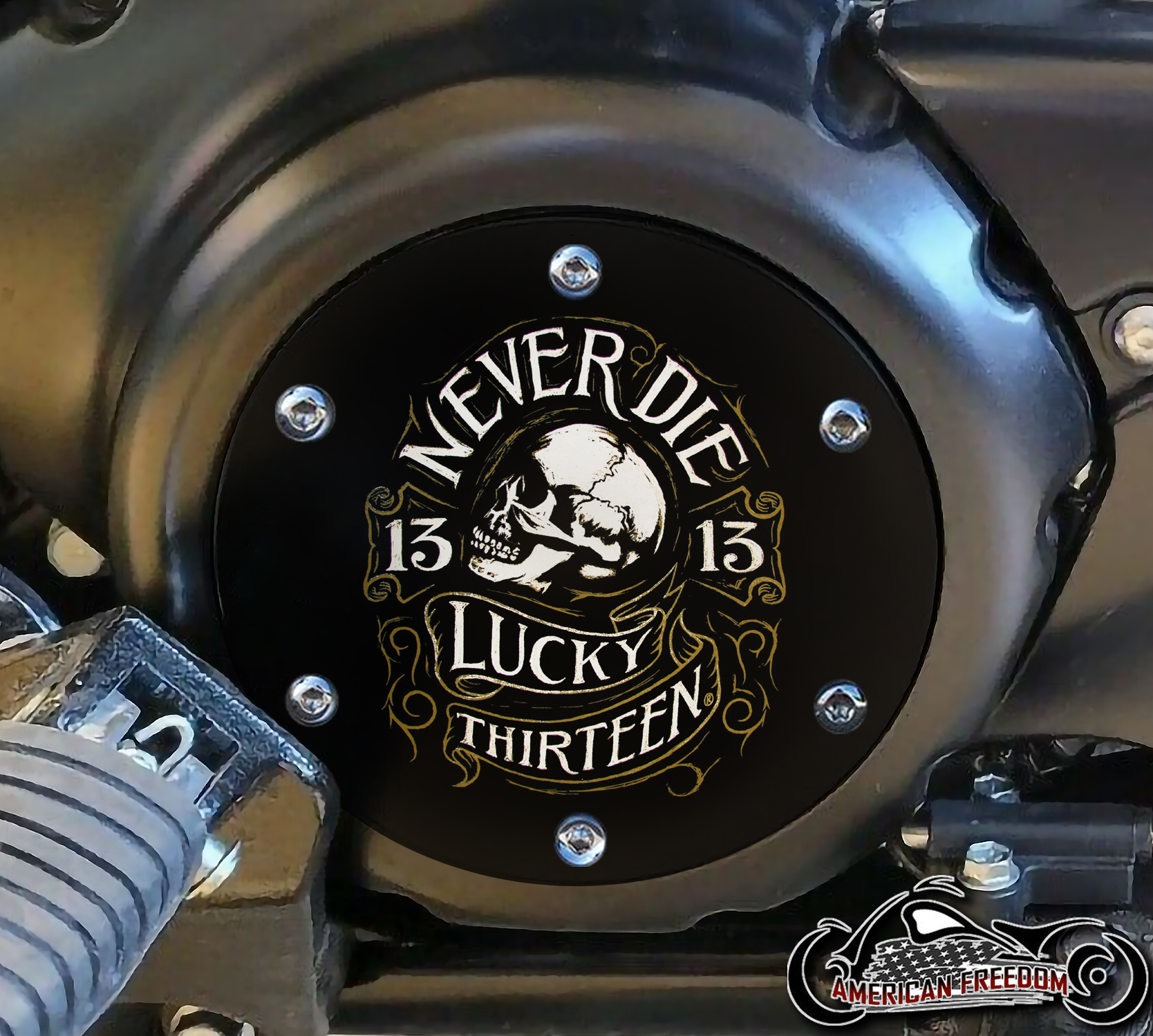 SUZUKI M109R Derby/Engine Cover - Never Die Lucky 13
